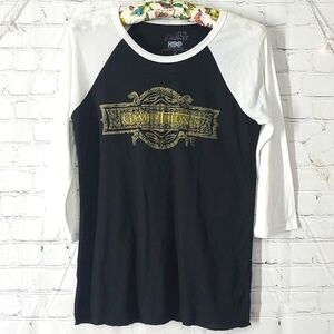 Official Game of Thrones HBO Baseball Tee Tshirt Black & White Womens Size Med